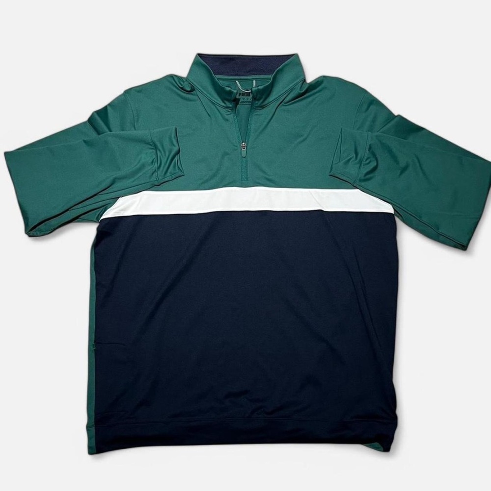 Puma Green & Navy Quarter-Zip Pullover - Stylish & Versatile!